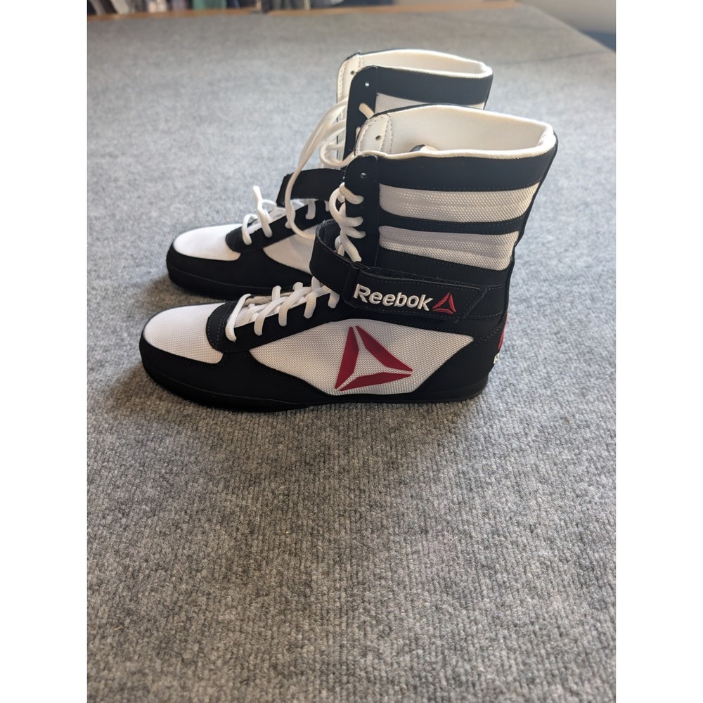 Reebok Boxing Boots Shoes White Black Red Mens 10.5 BD1348 Brand New High Top
